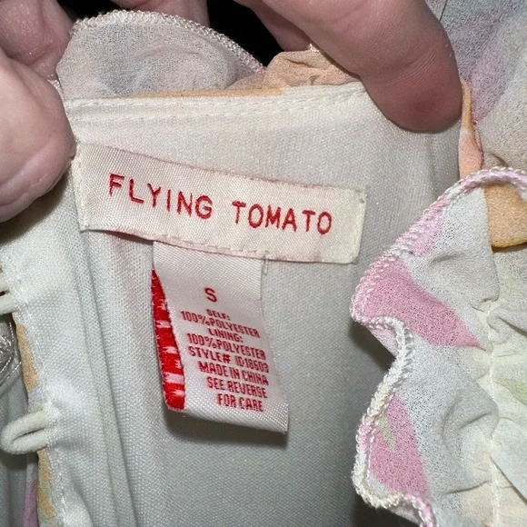 Flying Tomato Floral Pastel Ruffle-Trim Mini Dress - Picture 4 of 7